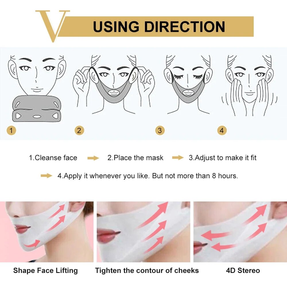 10Pcs Masks Double Chin V Line Face Lifting Mask