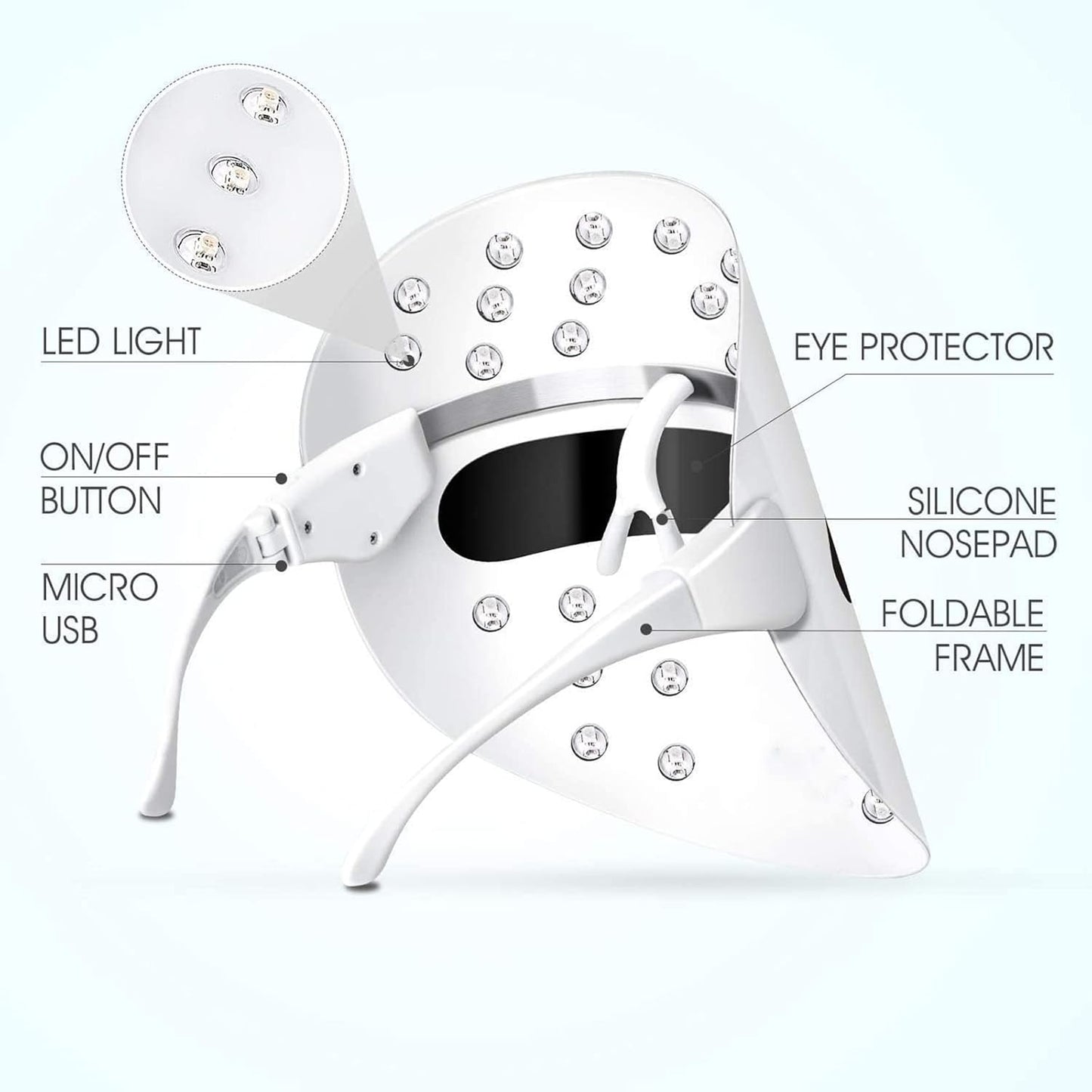 3 Colors Led Light Therapy Mask