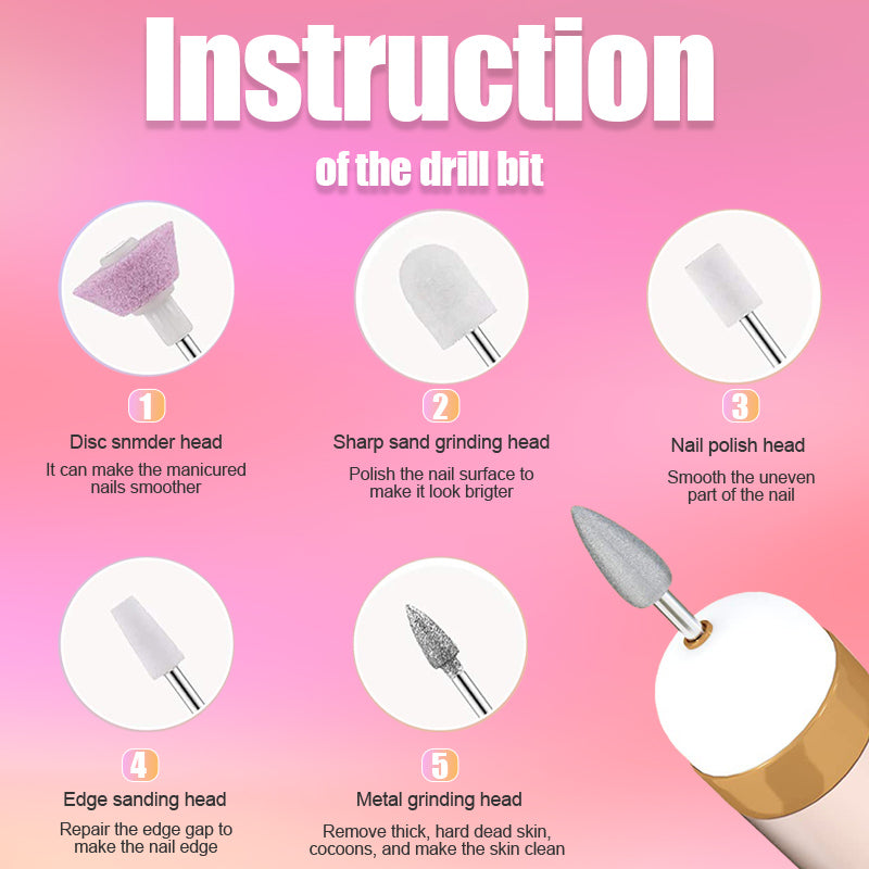 5 in 1 Electric Nail Drill Sander with Light