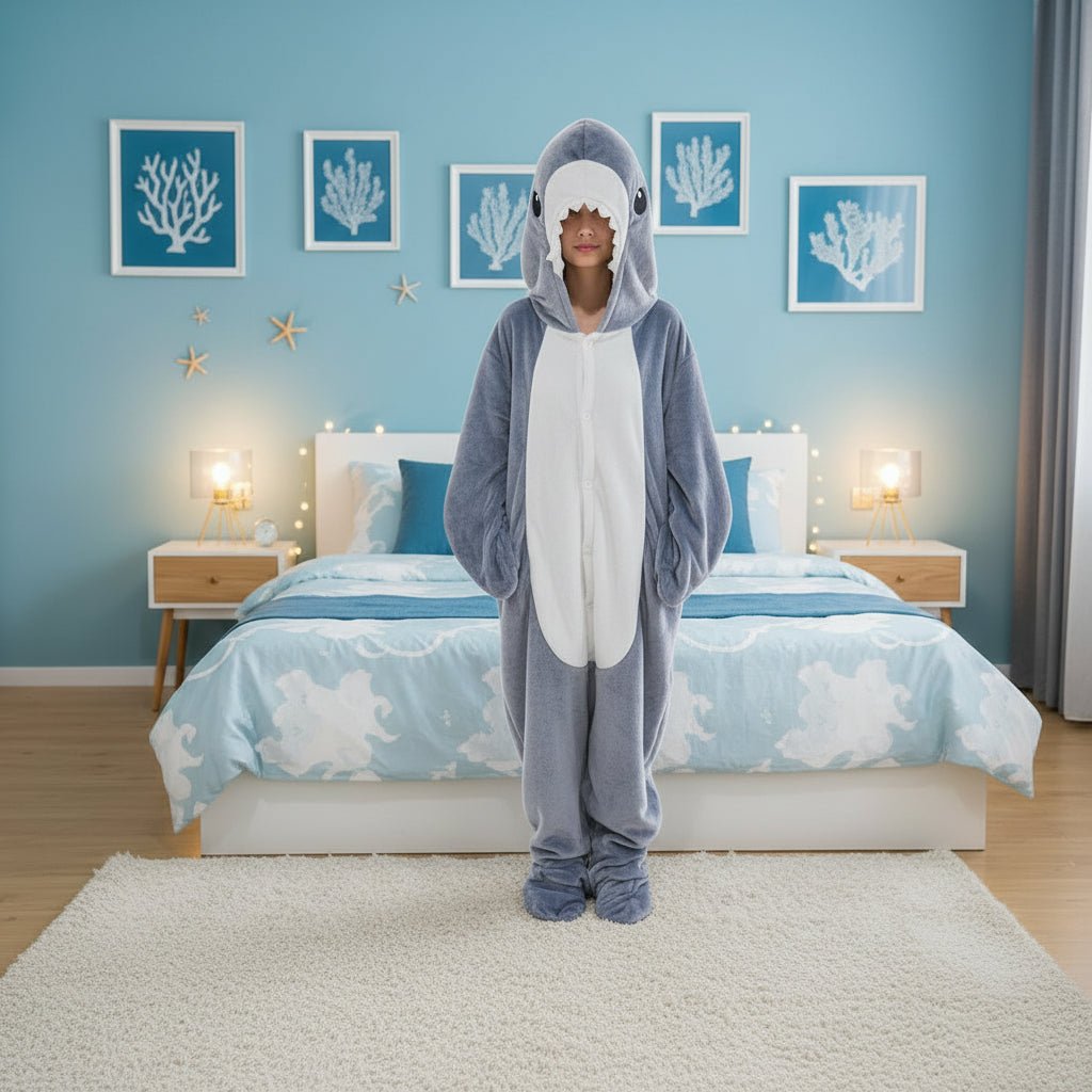 Cozy Shark Fleece Hooded Blanket Costume - SweetyGem
