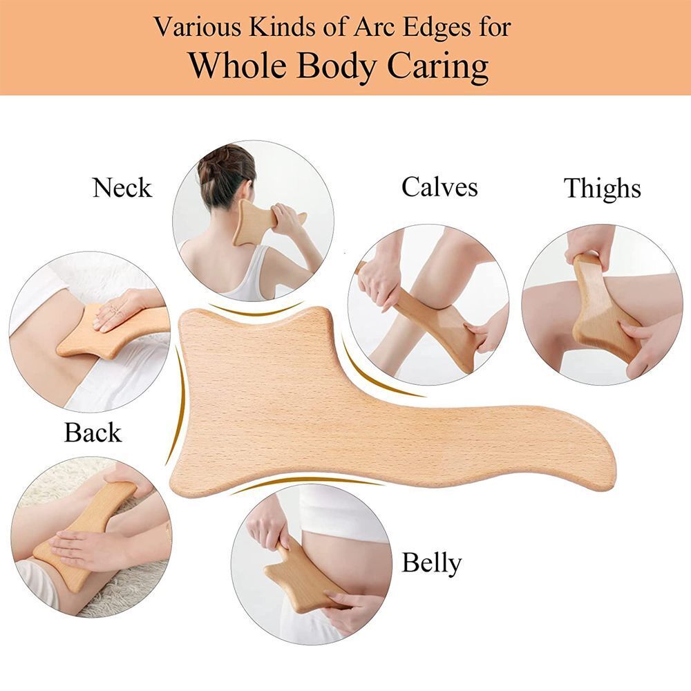 6-Piece Wood Therapy Muscle Roller Set
