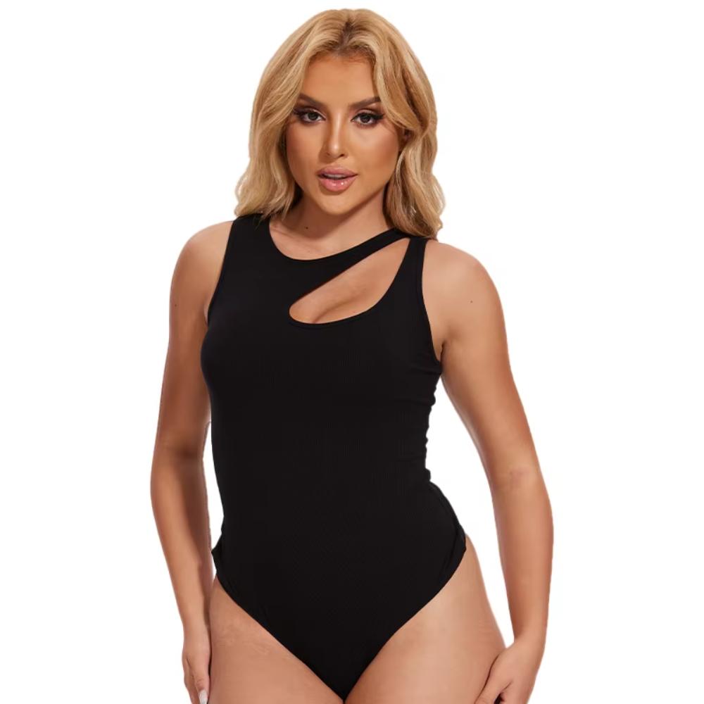 Asymmetrical Sleeveless Cut-Out Tank Top Bodysuit