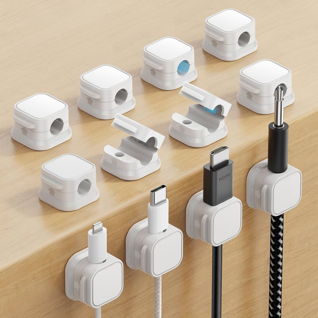 Sticky Cable Management Desk Clips 6 Pack