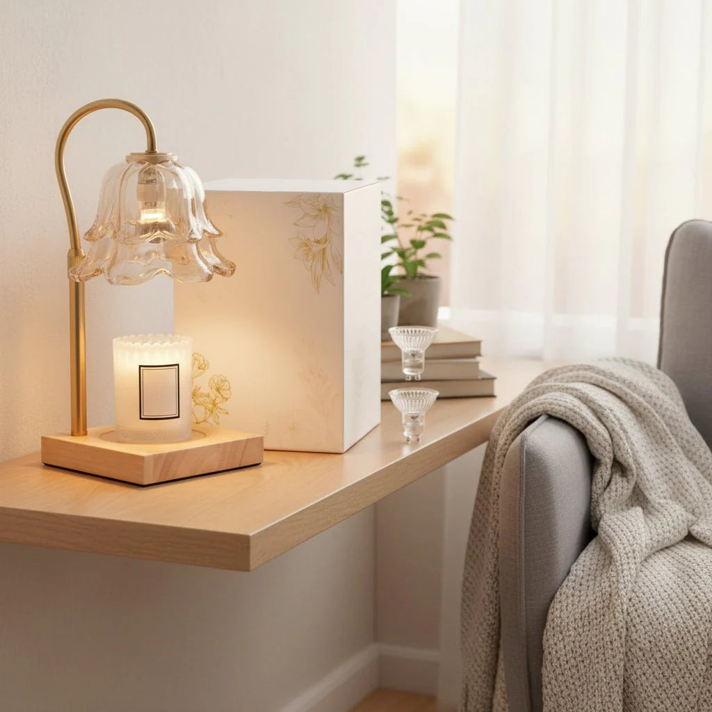 Plug in Candle Warmer with Dimmer and Glass Cover - SweetyGem