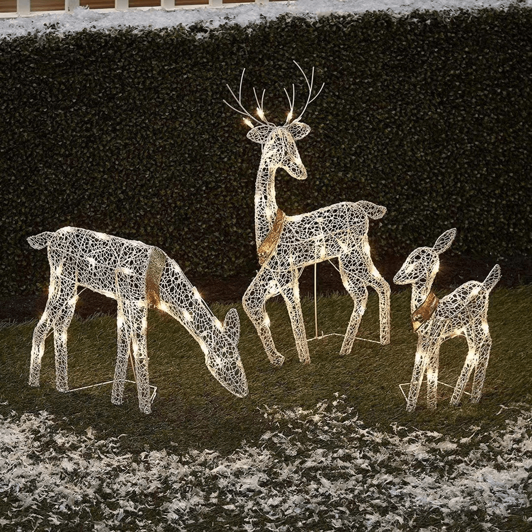 Festive Outdoor Reindeer String Lights Waterproof Holiday Decor