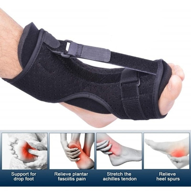 Flexible Dorsal Night Splint with Adjustable Plantar Drop Orthotic Brace