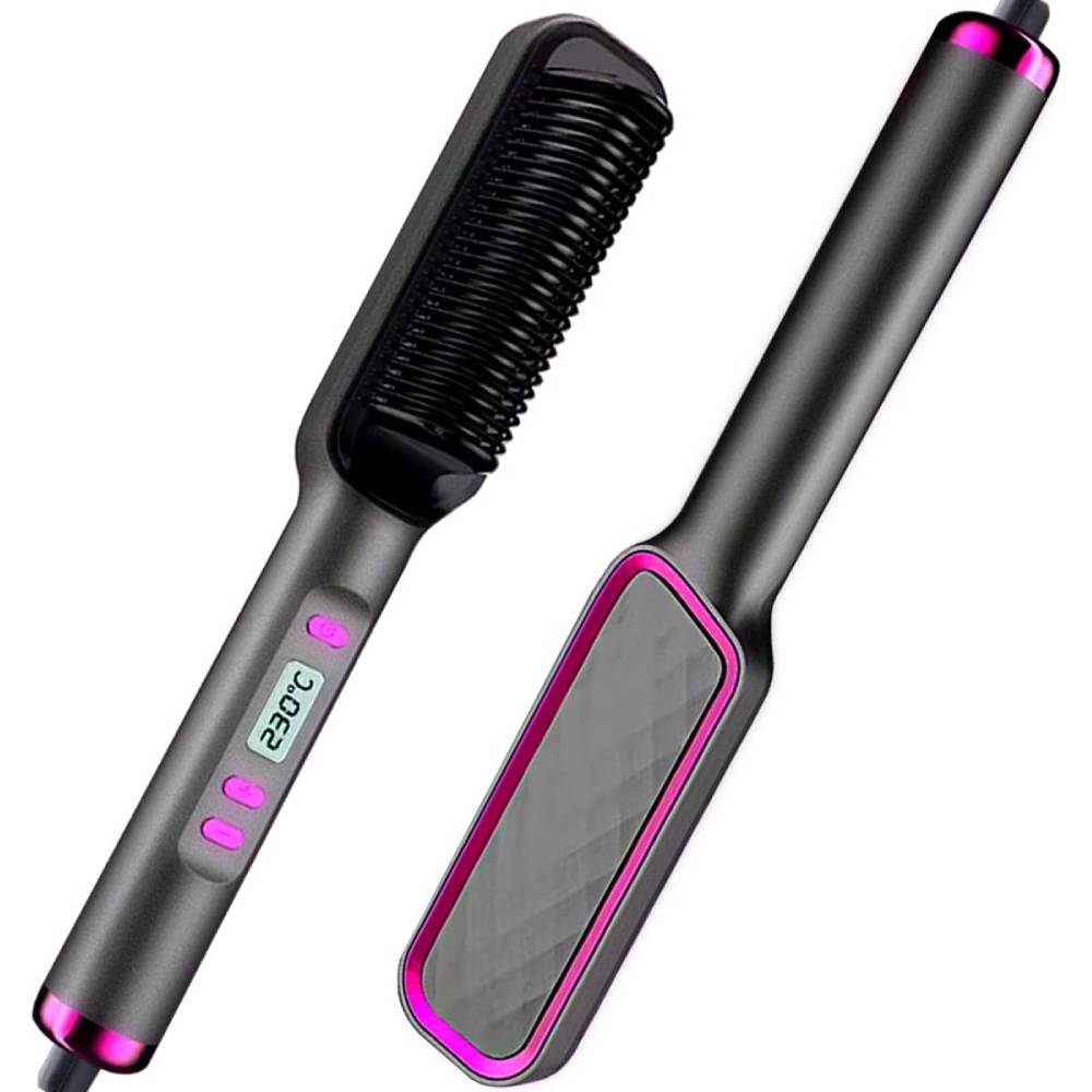 Electric Straightener Fast Heated Brush 3-in-1