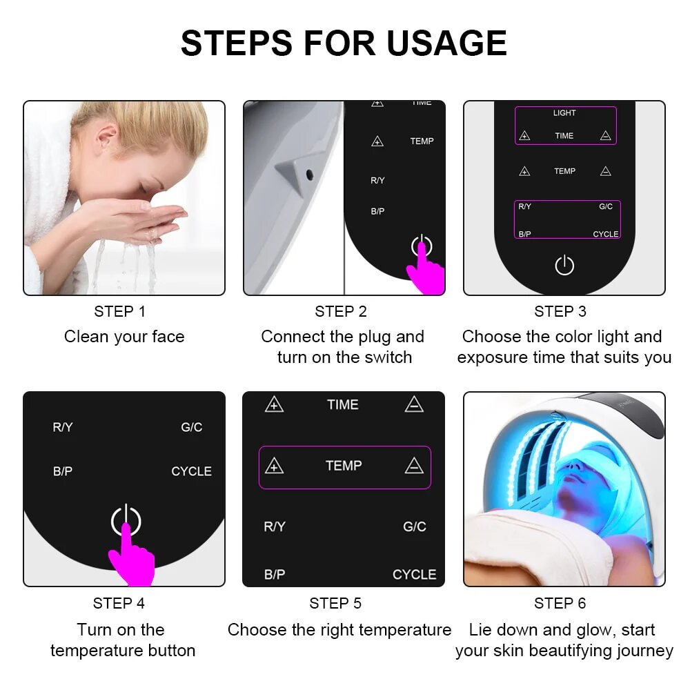Facial Mask Foldable Led Photon Therapy