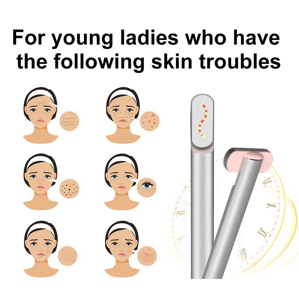 Facial Skincare Wand With Red Light Therapy