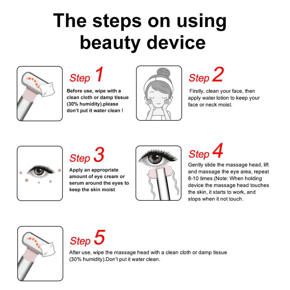 Facial Skincare Wand With Red Light Therapy