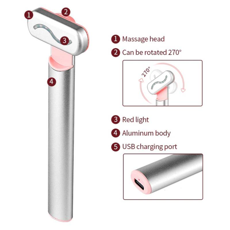 Facial Skincare Wand With Red Light Therapy