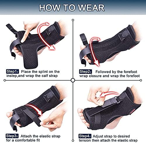Flexible Dorsal Night Splint with Adjustable Plantar Drop Orthotic Brace
