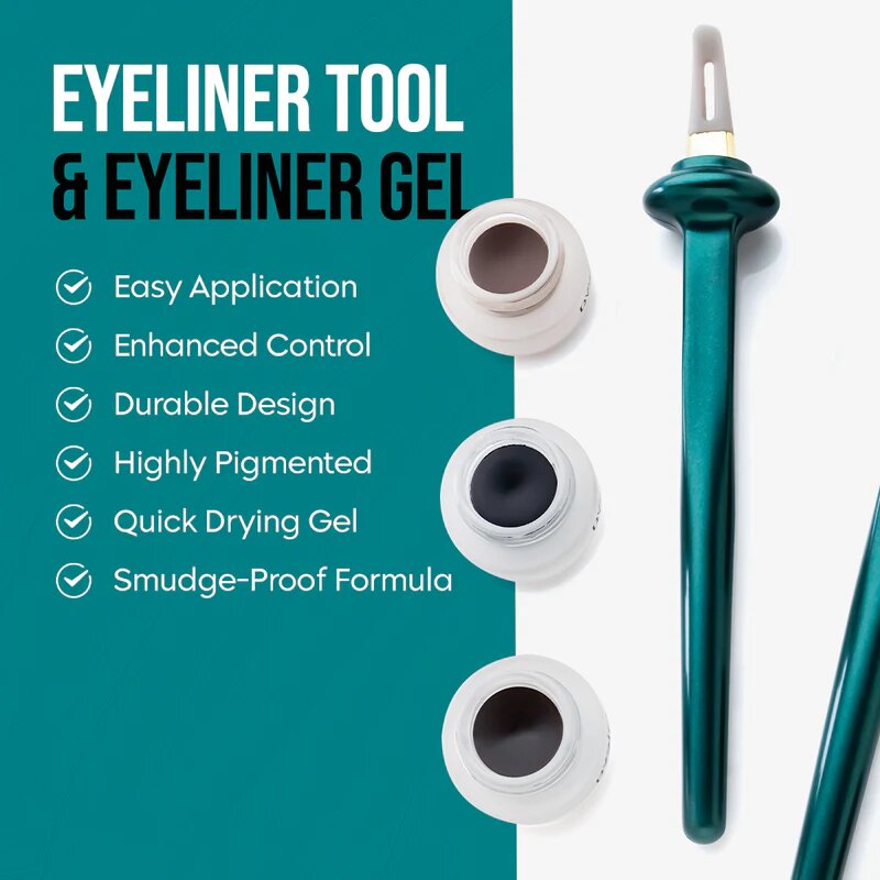 Gel Eyeliner with Silicone Eyeliner Tool