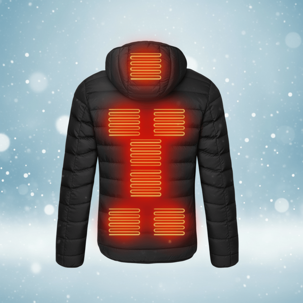 Thermal Insulated Coat Unisex Black with Adjustable Heat - SweetyGem