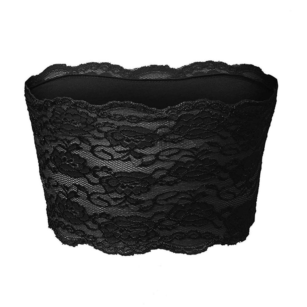 Lace Bandeau Floral Strapless Bra