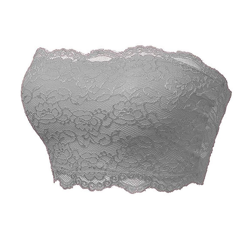 Lace Bandeau Floral Strapless Bra