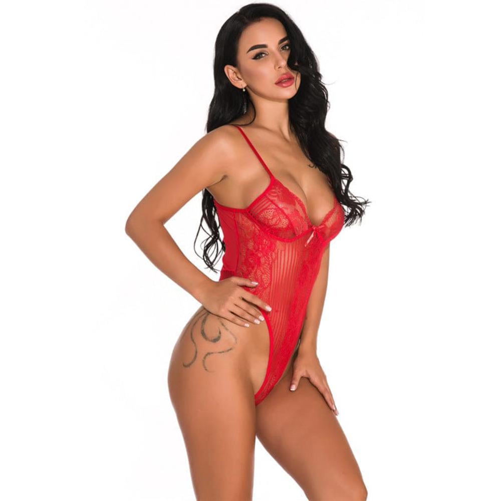 Lace Bodysuit With Built-In Bra Shapewear