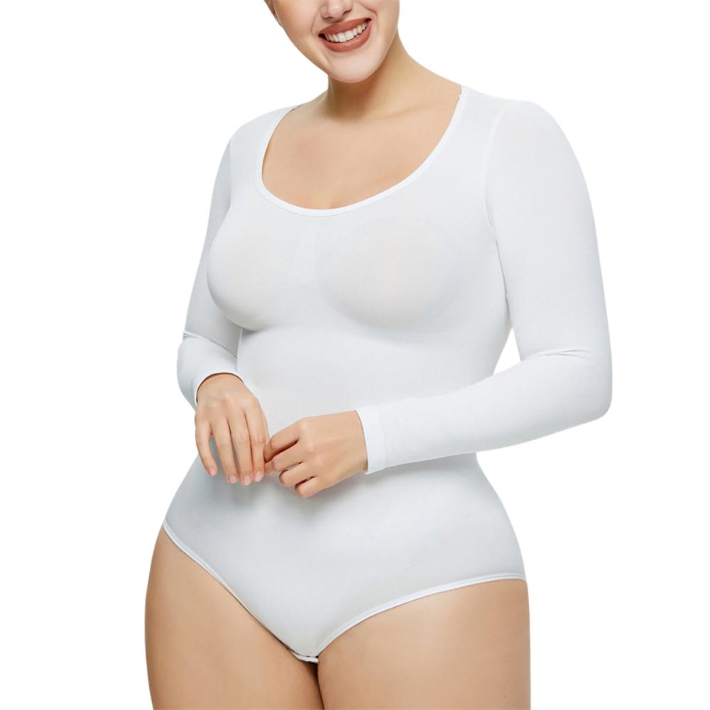 Long Sleeve Bodysuit Shapewear Snap Button