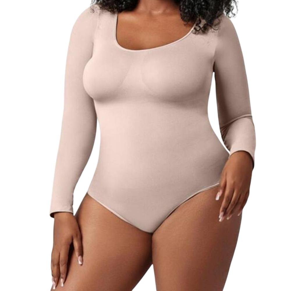 Long Sleeve Bodysuit Shapewear Snap Button