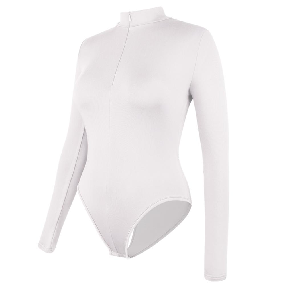 Mock Neck Zipper Long Sleeve Shapewear