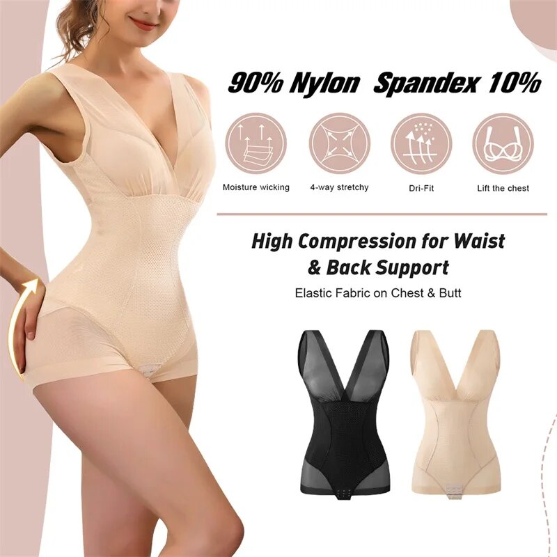 Neck Bodysuit Shapewear Tummy Control