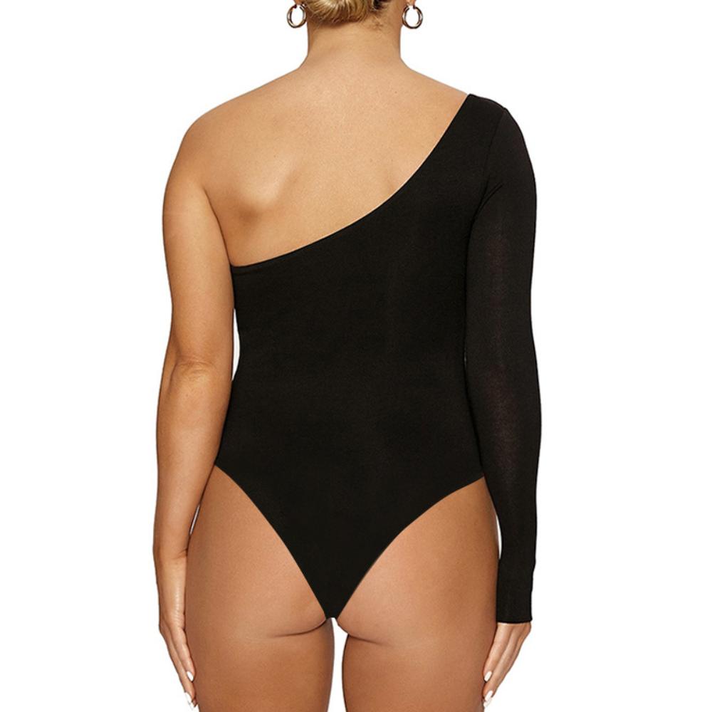 One Shoulder Long Sleeve Tank Top Body Suit