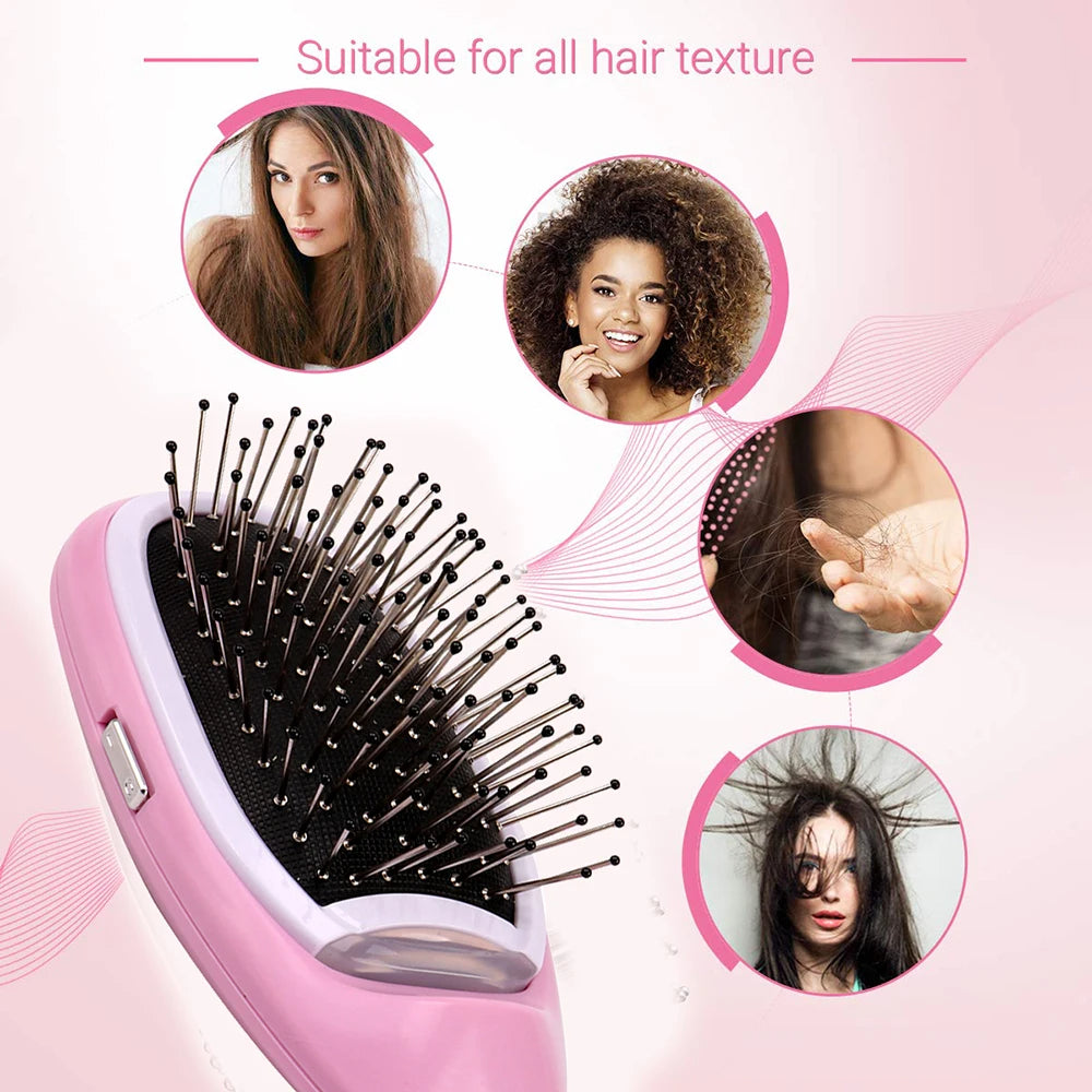 Portable Ionic Hair Comb - Electric Brush with Negative Ions