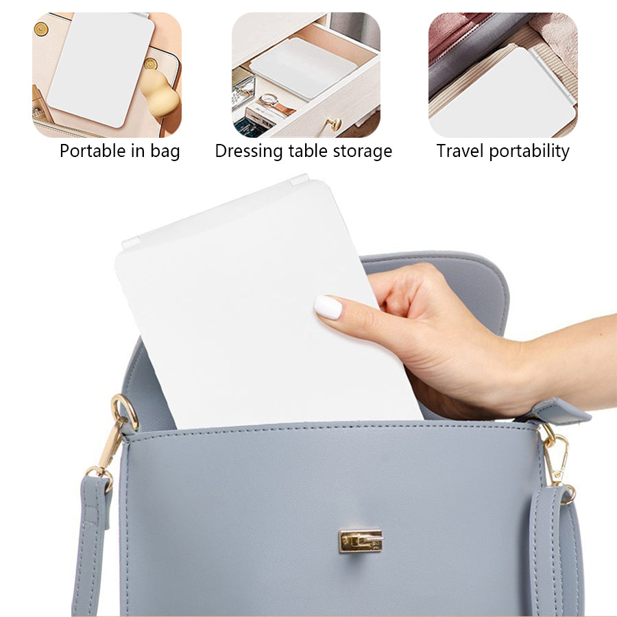 Portable LED Folding Makeup Rechargeable Mirror