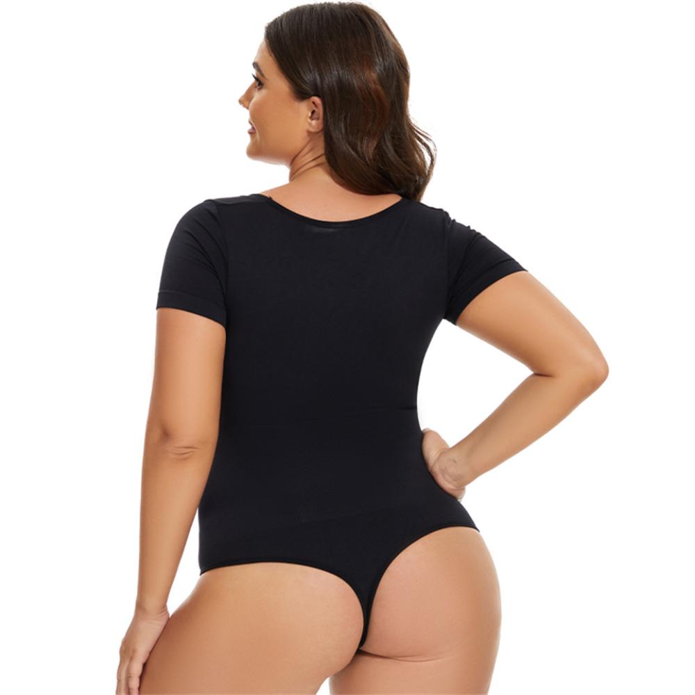 Short Sleeve Round Neck Thong Shapewear