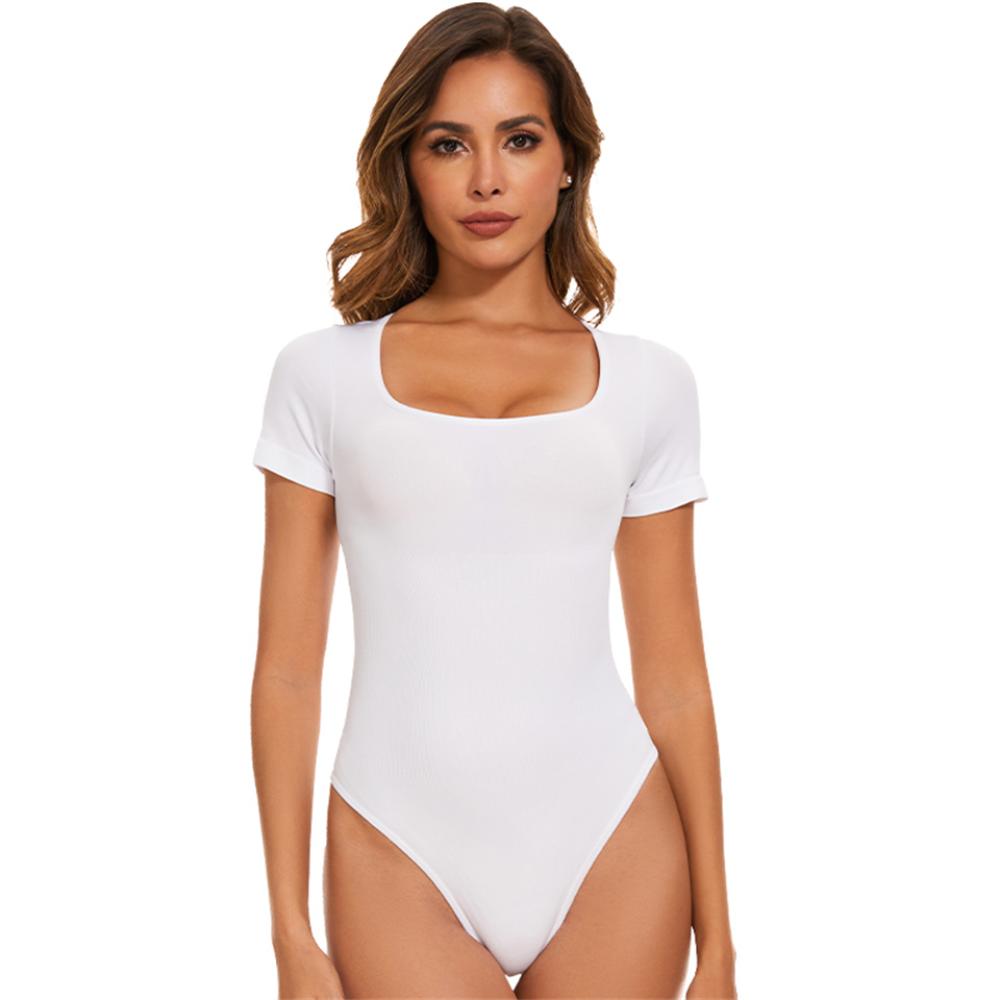 Short Sleeve Round Neck Thong Shapewear