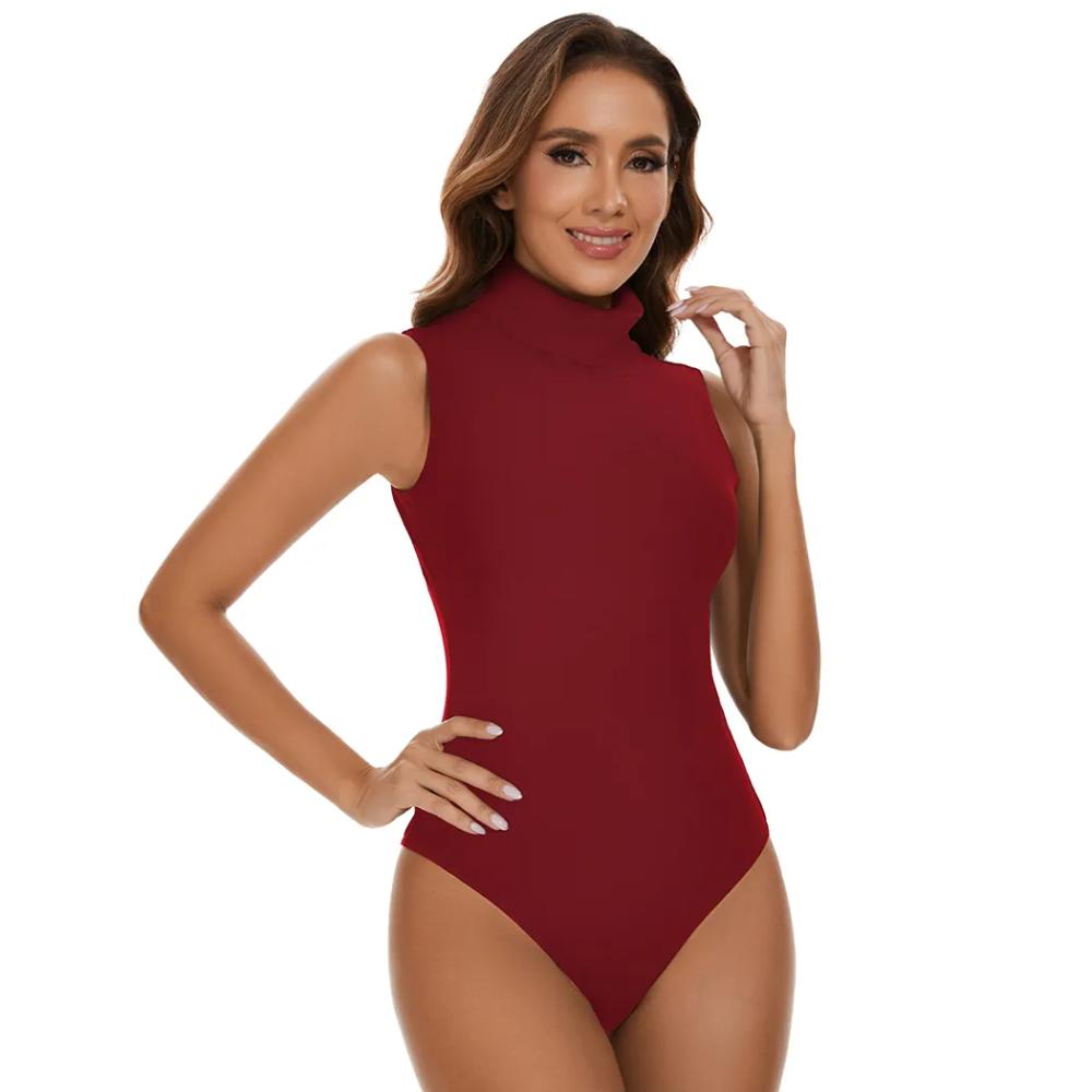 Women's High Neck Sleeveless Shapewear Bodysuit