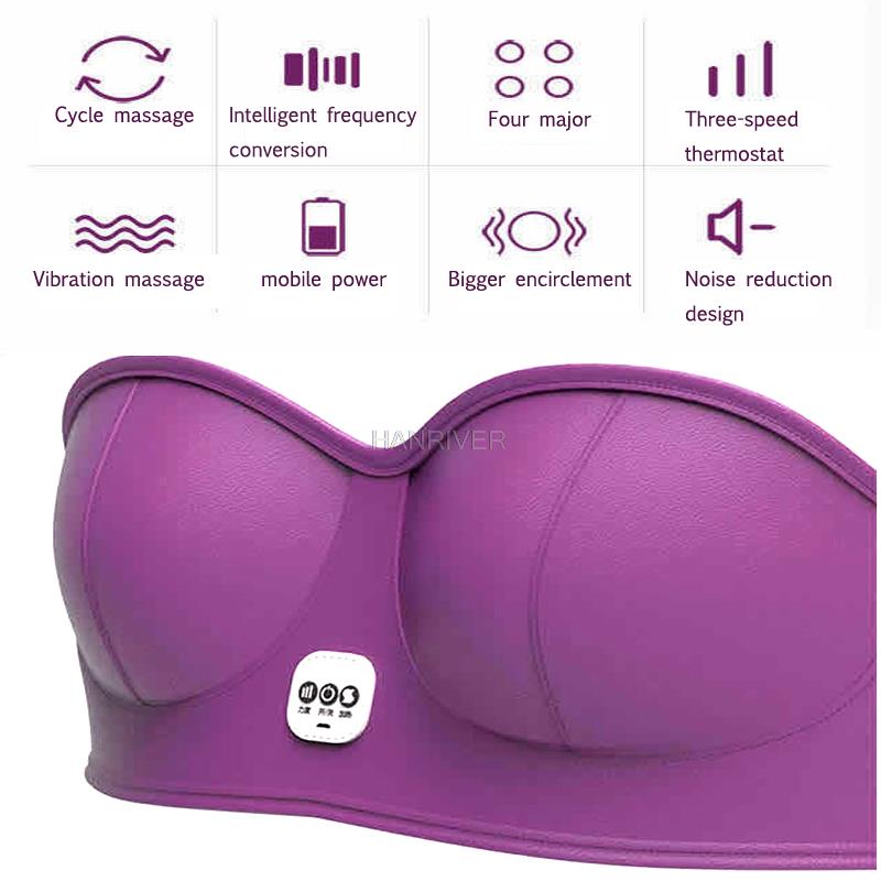 Smart Heated Bra Breast Massager Electronic Vibration Chest Massager