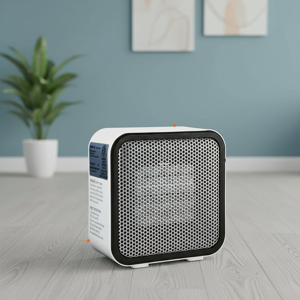 Compact Ceramic Heater with Safety Controls