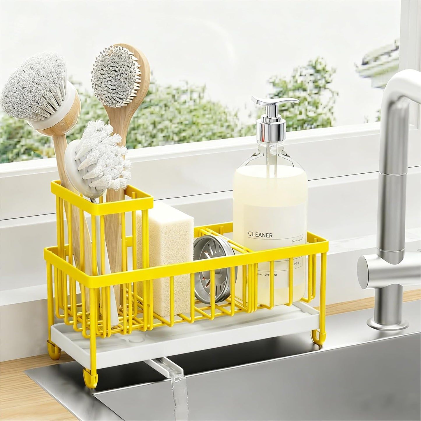 Stainless Kitchen Sink Organizer 360 Spin Caddy
