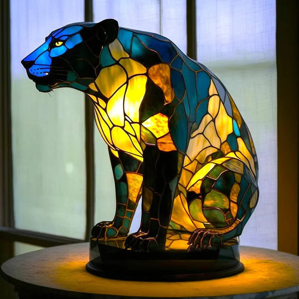 Colorful Glass Animal Figurine Table Light