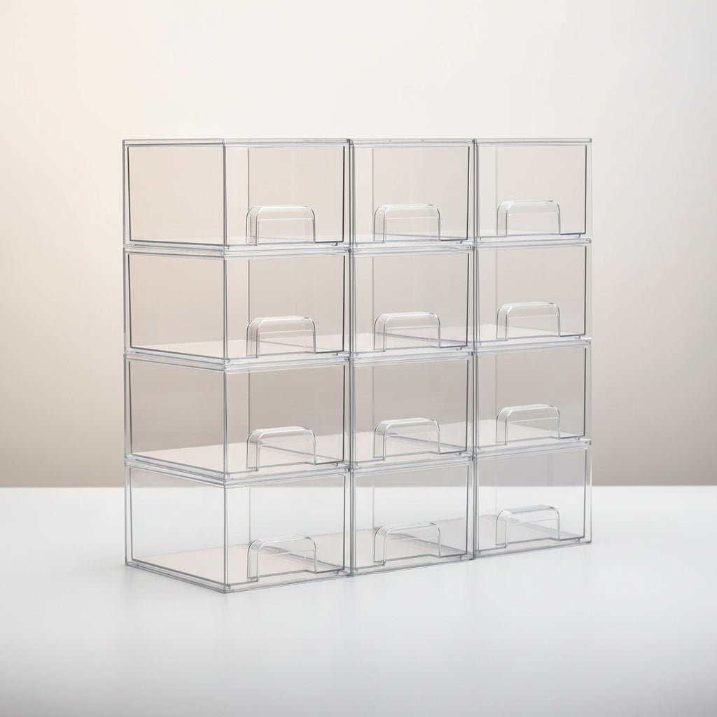 Clear Plastic Stackable Storage Bins with Handles