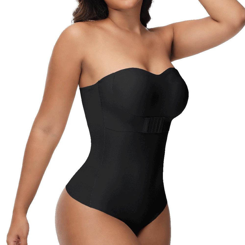 Strapless Thong Bodysuit Front Clasp Shaperwear
