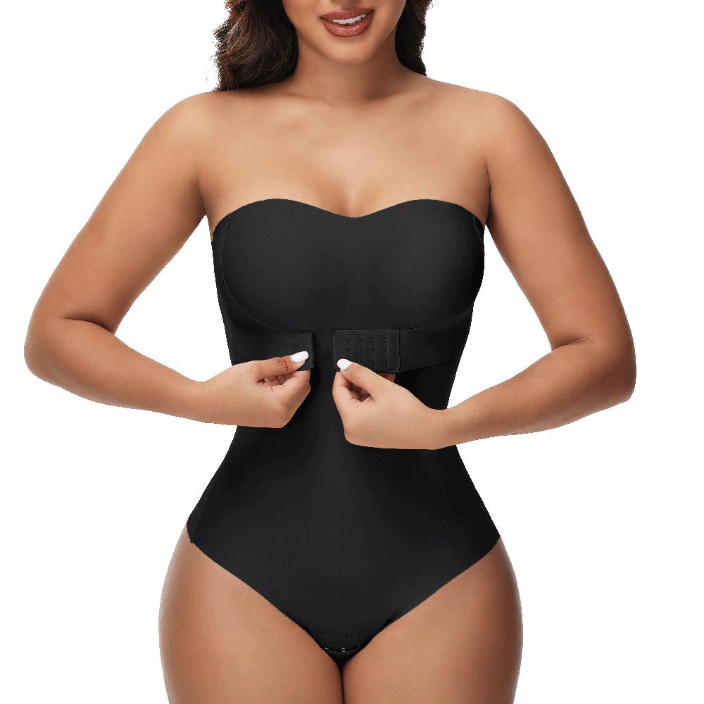 Strapless Thong Bodysuit Front Clasp Shaperwear