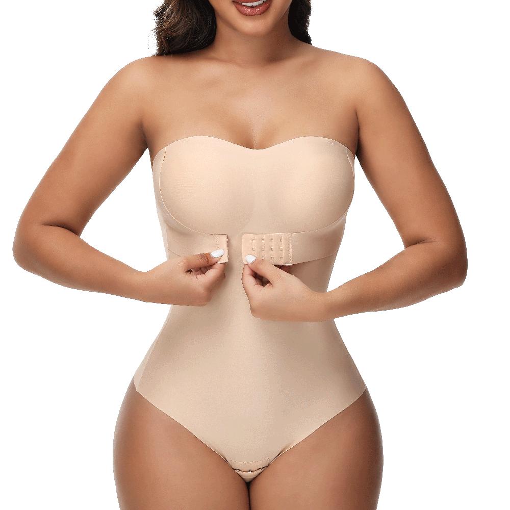 Strapless Thong Bodysuit Front Clasp Shaperwear