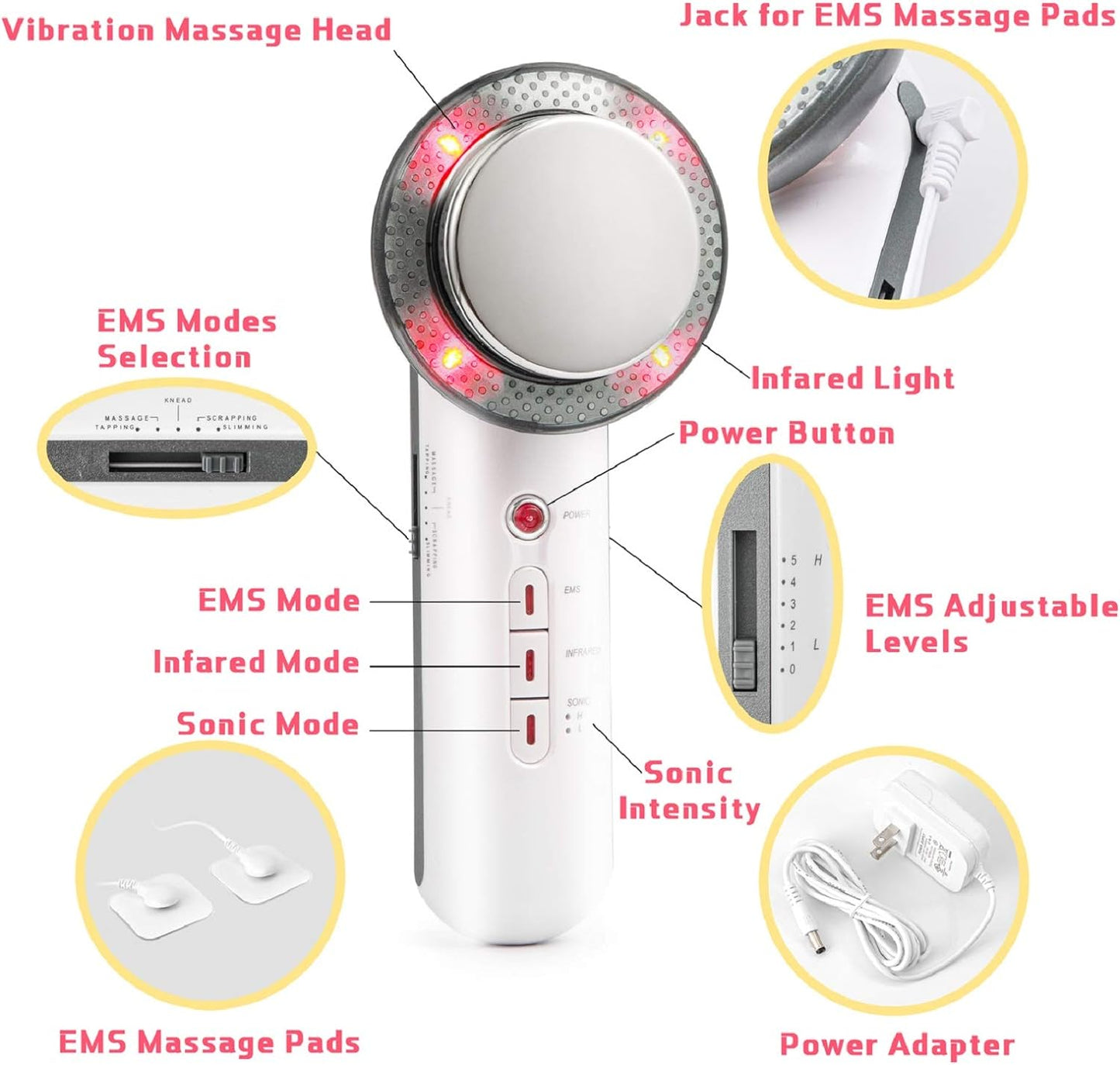 Ultrasonic Anticellulite Device EMS Slimming Massager