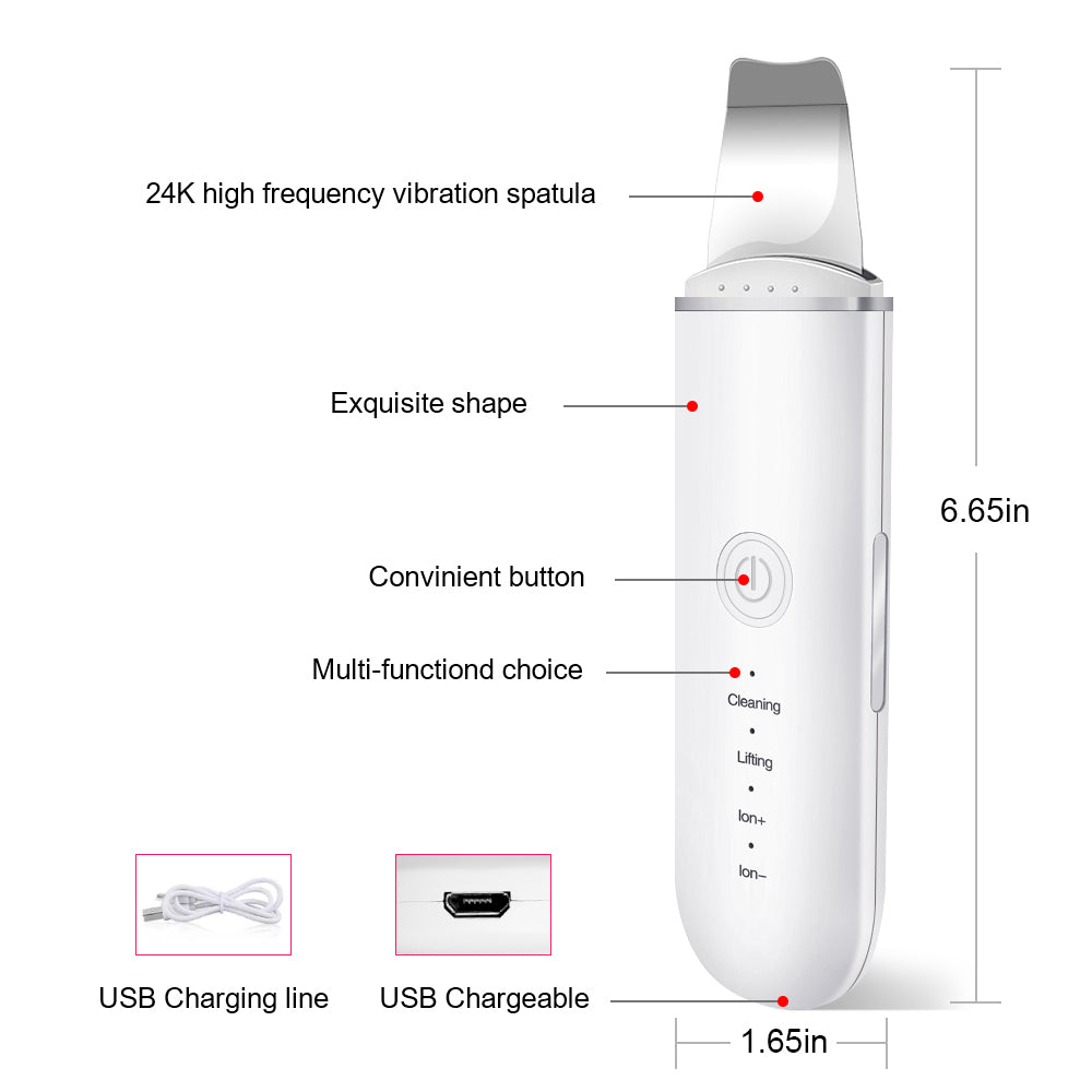 Facial Skin Scrubber-Blackheads Remover-Ultrasonic Scraper