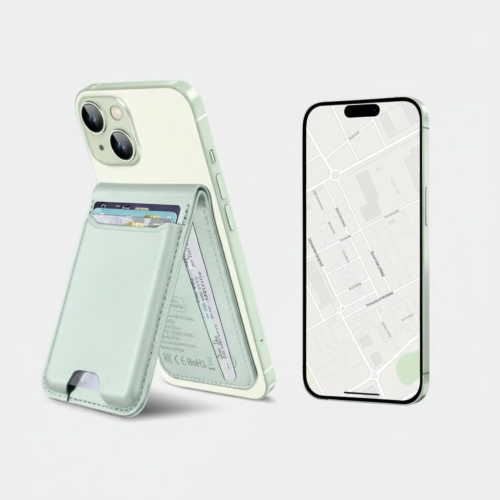 Slim Trackable Phone Wallet Attachment