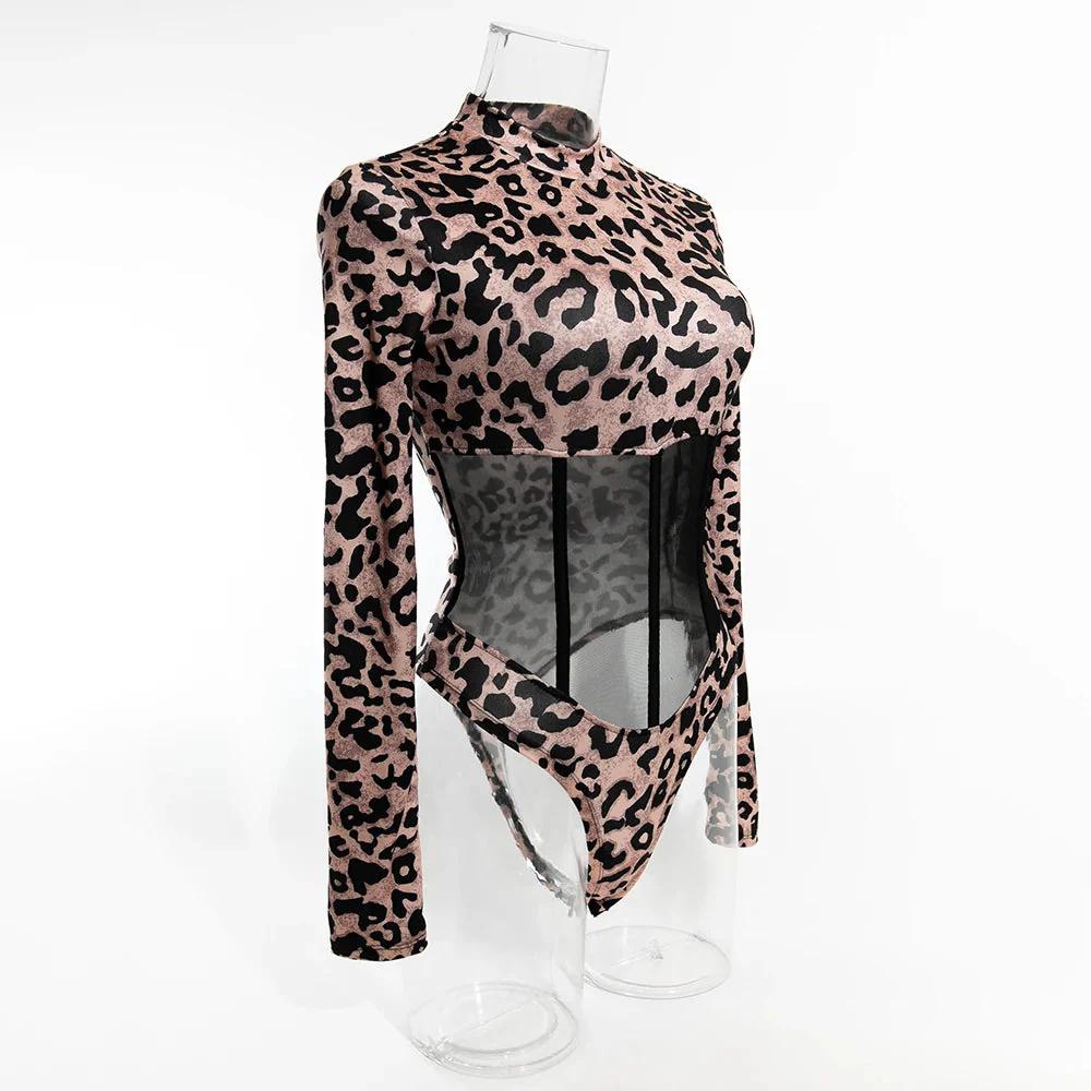 Leopard Shapewear Women Body Shaper Jumpsuit Thong