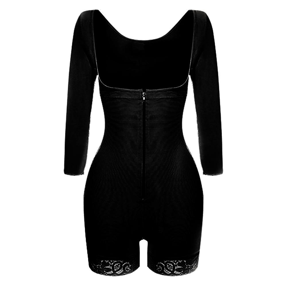 Women Long Sleeves Zipper Open Bust Shaper
