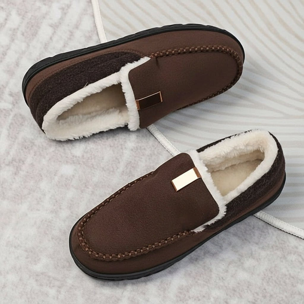Warm Plush Men's Slipper Shoes for Home