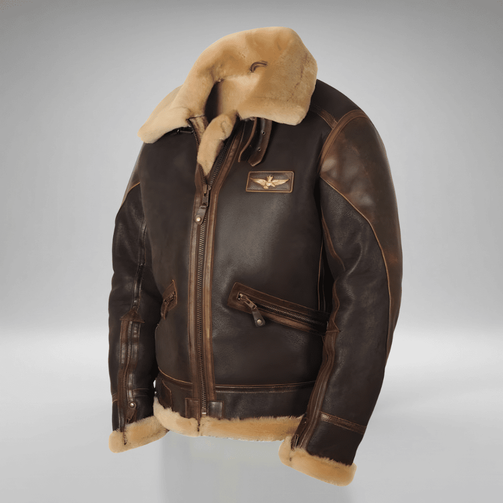 Men's Retro Bomber Jacket with Fleece Lining - SweetyGem