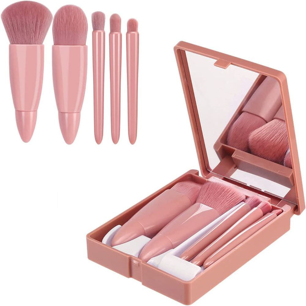 Mini 5PCS Makeup Brushes Set with Mirror