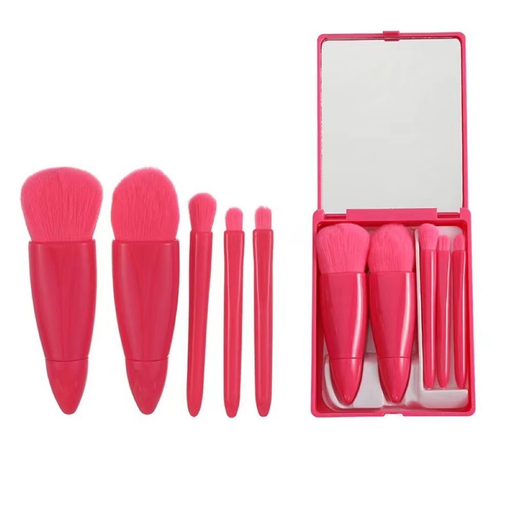 Mini 5PCS Makeup Brushes Set with Mirror