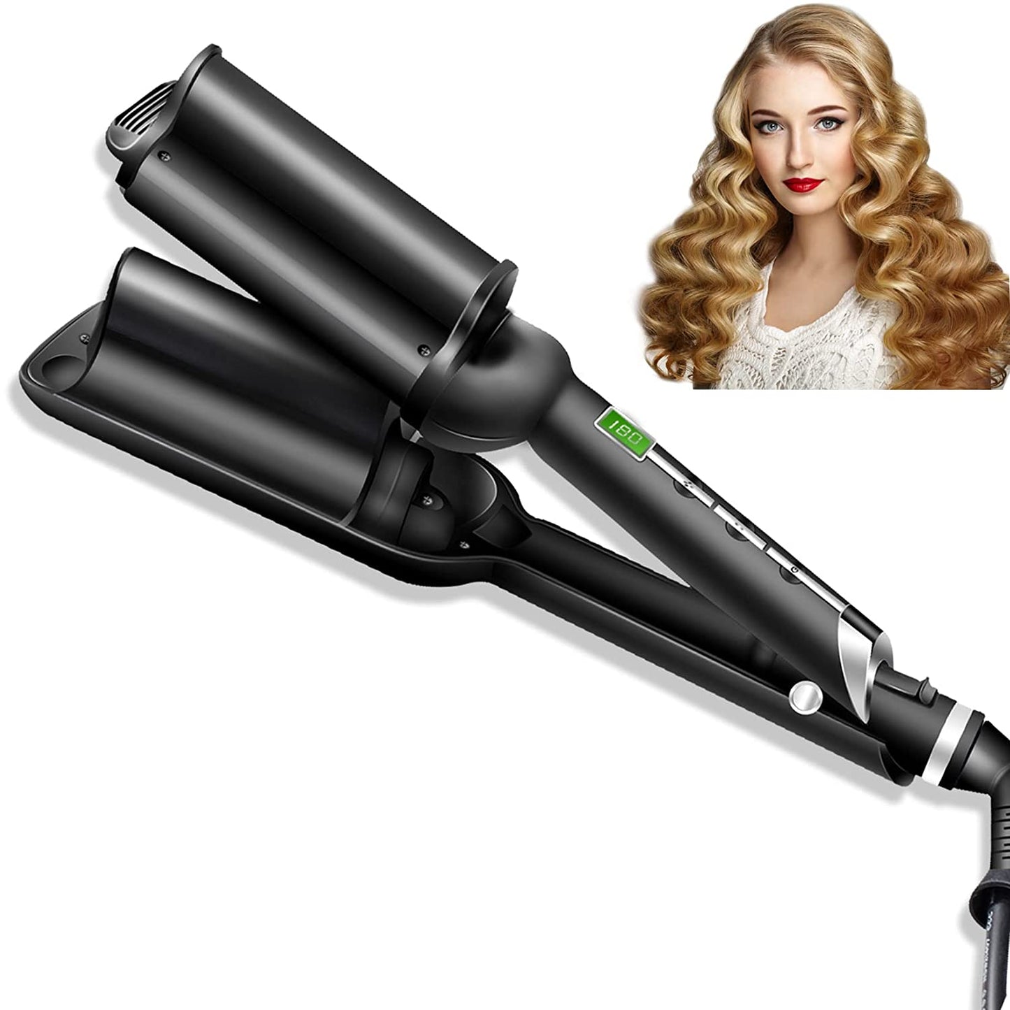 Deep Barrel Hair Waver with 3 Barrel Curling Iron