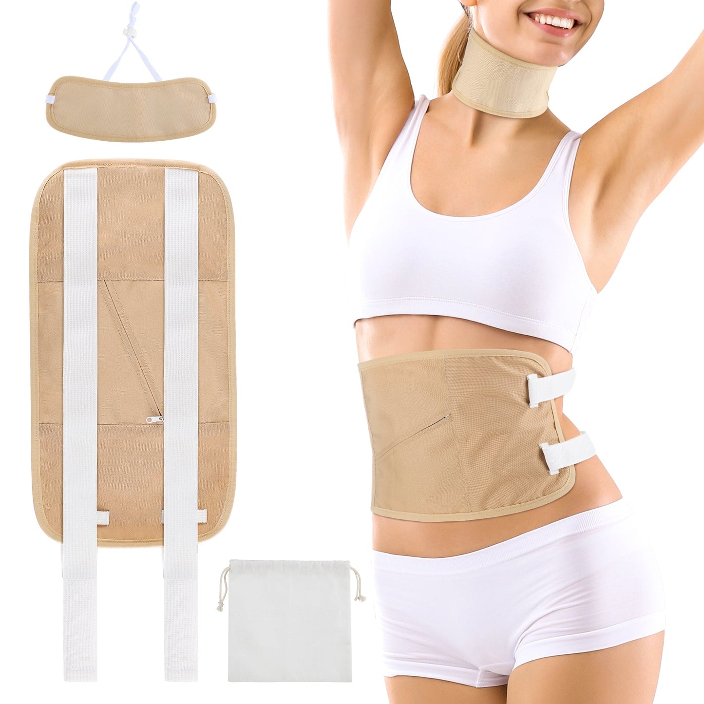 Castor Oil Pack Wrap with Elastic Straps